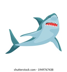 Shark cartoon vector icon.Cartoon vector illustration fish of sea. Isolated illustration of shark icon on white background.