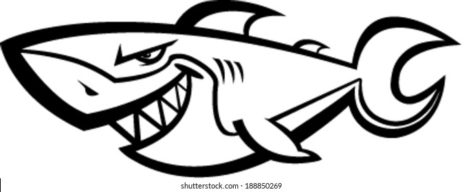 Shark cartoon vector illustration