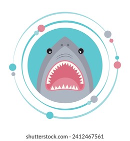 Shark cartoon vector illustration graphic icon