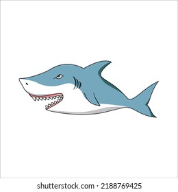 shark cartoon. wild animal vector illustration.
