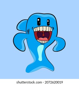 shark character design for t-shirt and cartoon book, vector illustration