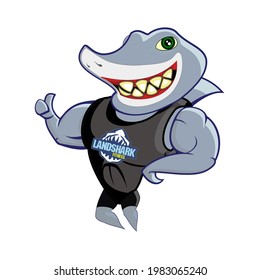 shark character logo mascot vector