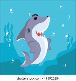 shark character smile vector illustration design