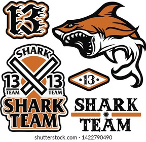 shark character in sport mascot style