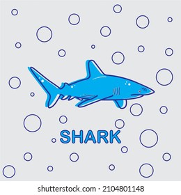 Shark clipart vector illustration with a fresh and cute concept
