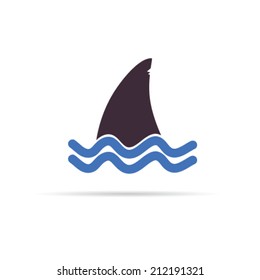 shark color icon vector illustration on white