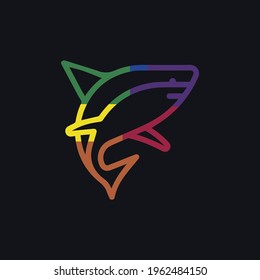 Shark colorful icon illustration vector concept