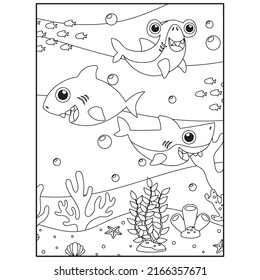 Shark Coloring pages For kids