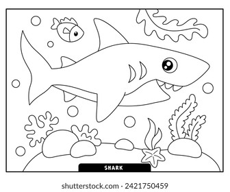 Shark coloring pages for kids