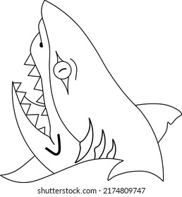 Shark Coming Out Of The Surface With Its Mouth Open Ideal For The Logo