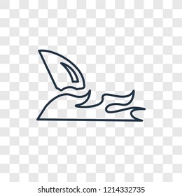 Shark concept vector linear icon isolated on transparent background, Shark concept transparency concept in outline style