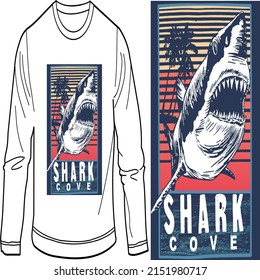 Shark Cover Face Design Into Tshirt