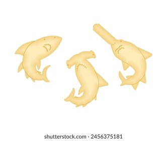 Shark cracker shape set. fish shaped cookies