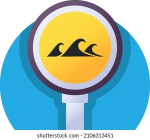 Shark Danger Area Vector Icon Design, Surfing Zone Sign,Modern traffic guide warning sign, Regulatory and recognisable symbol, Mandatory Road signage stock illustration, High Sea Waves Concept
