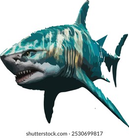 The shark design illustrated with background