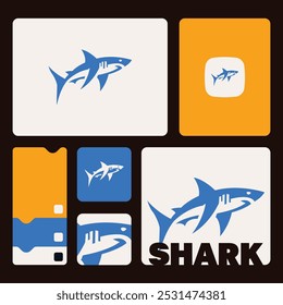 Shark design vector image on white background, vector illustration, Animal Logo, logo set