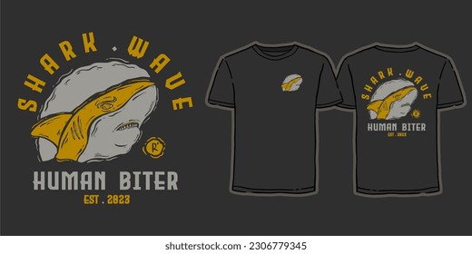 shark design vector vintage for t shirt and apparel. shark simple street style vintage design fashion
