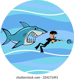 Shark and diver