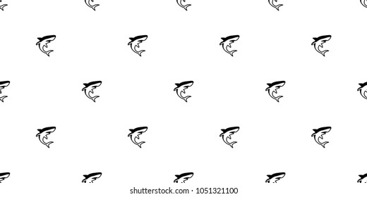shark dolphin whale seamless pattern vector fish isolated sea ocean wave island wallpaper background