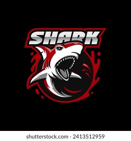 shark e sport or club logo vector concept