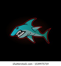 shark e sport logo,angry shark gaming mascot design