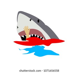 Shark eating a man