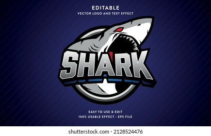 shark editable text effect with modern style usable for logo or brand title