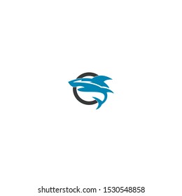 shark electronic sport game vector logo design template