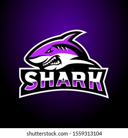 Shark Esport Badge Logo Emblem Team Stock Vector (Royalty Free ...