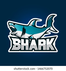Shark esport gaming logo design. Shark gaming emblem logo design illustration
