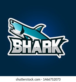 Shark esport gaming logo design. Shark gaming emblem logo design illustration