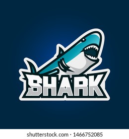 Shark esport gaming logo design. Shark gaming emblem logo design illustration