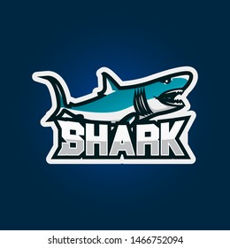 Shark esport gaming logo design. Shark gaming emblem logo design illustration