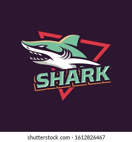 Shark esport gaming mascot logo template Vector