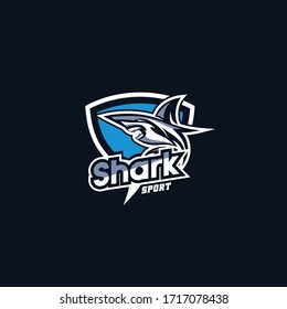 shark esport logo design illustration