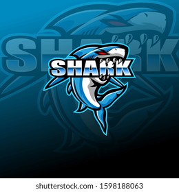 Shark esport mascot logo design