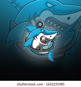 Shark esport mascot logo design