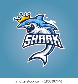 Shark esport mascot logo design vector 