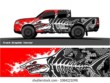 shark face decal design for truck and vehicle wrapping