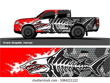 shark face decal design for truck and vehicle wrapping