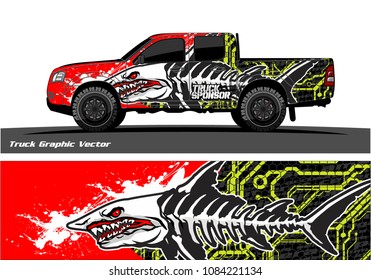 shark face decal design for truck and vehicle wrapping