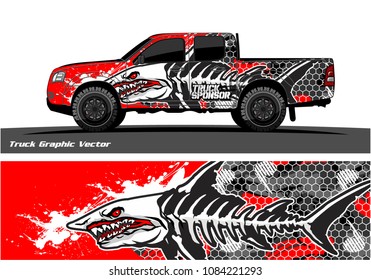 shark face decal design for truck and vehicle wrapping