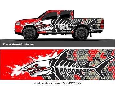 shark face decal design for truck and vehicle wrapping