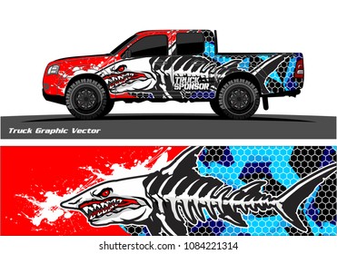 shark face decal design for truck and vehicle wrapping