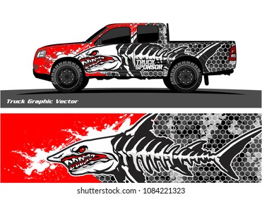 shark face decal design for truck and vehicle wrapping