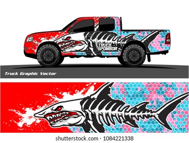 shark face decal design for truck and vehicle wrapping