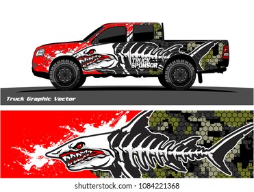 shark face decal design for truck and vehicle wrapping