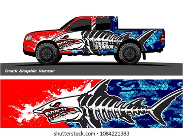 shark face decal design for truck and vehicle wrapping