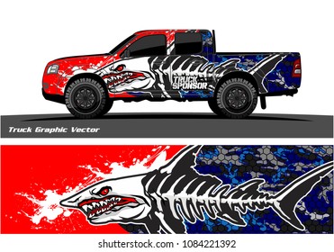 shark face decal design for truck and vehicle wrapping