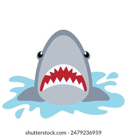 Shark face vector cartoon illustration